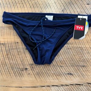 NEW TYR Navy Blue women's Swim Bikini bottom with Drawstring